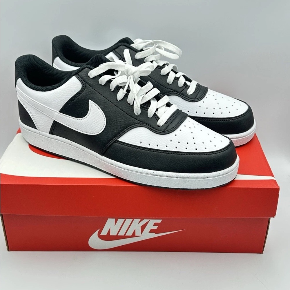 Men’s Nike Court Vision Low Tennis Shoes - Black White Panda HM9862-001